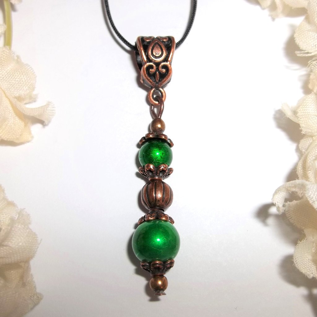 Necklace, Beaded Necklace, Green Pearl Necklace, Green Necklace, Necklace, A093